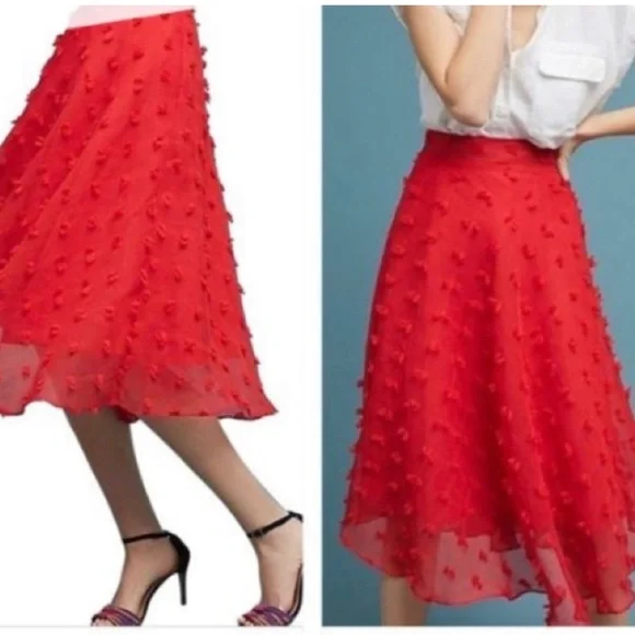 EUC Red Anthropologie StyleKeepers Skirt, Size Medium, Worn Once! - Picture 4 of 5